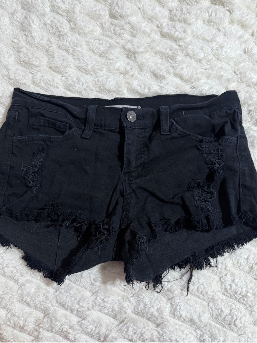 Flying Monkey Black Distressed Denim Jean Shorts
